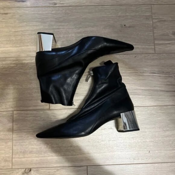 Zara Zip Up Leather Ankle Boots EUR 37 - Picture 8 of 13
